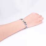 Magnetic Men Bracelet Manufacturer - Fashion Heartbeat Design Leather Punk Rock