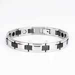 Magnetic Men Bracelet Manufacturer - Fashion Heartbeat Design Leather Punk Rock