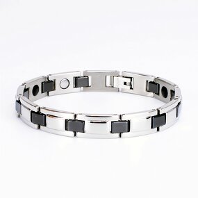 Magnetic Men Bracelet Manufacturer - Fashion Heartbeat Design Leather Punk Rock