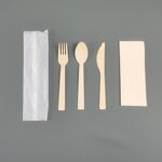 Bamboo Airline Cutlery Set Supplier - Restaurant Disposable Spoon Knife Fork