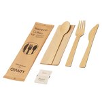 Bamboo Airline Cutlery Set Supplier - Restaurant Disposable Spoon Knife Fork