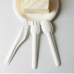 Bagasse Biodegradable Cutlery Supplier - Unbleached 6'' for Camping Knife Fork Spoon