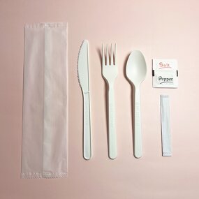 PLA Cutlery Kit Supplier - Heavy Weight Airline Spoon Fork Knife Salt Pepper