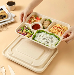 Bagasse Food Container Manufacturer - Restaurant Takeaway Clamshell Bento Lunch Box
