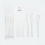 CPLA Disposable Airline Cutlery Supplier - Individual Packaging White Black