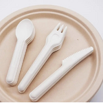 Bagasse Biodegradable Cutlery Supplier - Unbleached 6'' for Camping Knife Fork Spoon