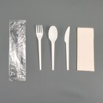CPLA Flatware Manufacturer - Biodegradable White Fork Spoon Knife for Airline Party