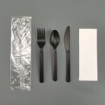 CPLA Cutlery Kits Factory - Disposable Airline Meal Spoon Fork Napkin Sets