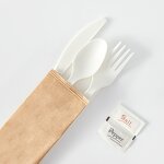 CPLA Disposable Airline Cutlery Supplier - Individual Packaging White Black