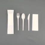 CPLA Cutlery Set Manufacturer - Airline Edible 6.5" with Napkin Pepper Salt Sugar