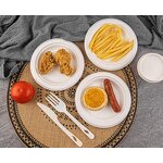 Bagasse Dinner Plates Factory - Biodegradable Leakproof Flat Natural Design