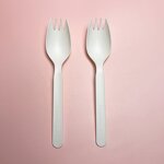 CPLA Degradable Spork Factory - 6IN Individual Wrapped with Custom Packaging Free Samples