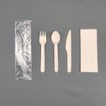 Wooden Cutlery Kit for Airline Supplier - Disposable Eco-Friendly Inflight Catering