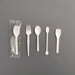 PLA Cutlery Set Manufacturer - 4-Piece Biodegradable for Restaurants and Camping