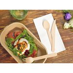 Wooden Cutlery Set with Napkin Supplier - Eco-Friendly Individual Packaging for Parties