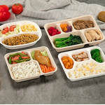 Bagasse Food Container Manufacturer - Restaurant Takeaway Clamshell Bento Lunch Box