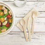 Wooden Cutlery Set with Napkin Supplier - Eco-Friendly Individual Packaging for Parties