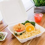 Bagasse Hamburger Box Supplier - Biodegradable Food Container Take Away Lunch Packing