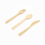 Bamboo Cutlery Manufacturer - Custom Logo Printed Eco-Friendly Disposable Fork Spoon