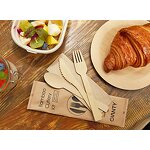 Bamboo Airline Cutlery Set Supplier - Restaurant Disposable Spoon Knife Fork