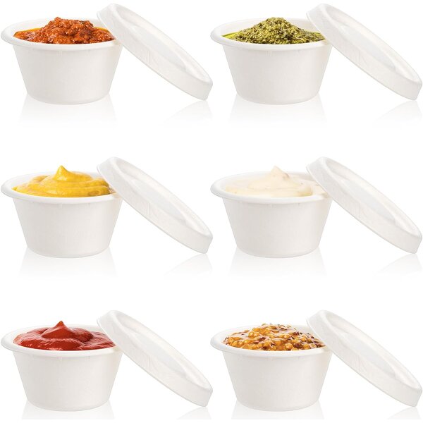 Bagasse Small Cup Factory - Customized Logo Biodegradable 4 Oz with Lid