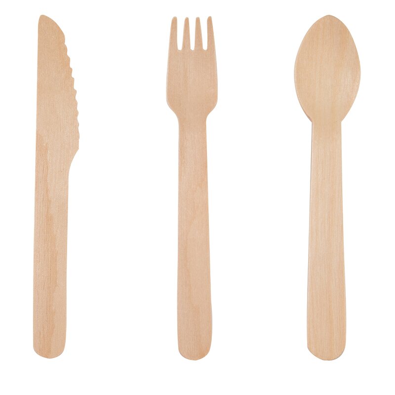 Birch Wood Cutlery Set Factory - Compostable Portable with Spoon Knives Fork