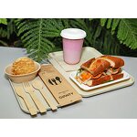 Bamboo Airline Cutlery Set Supplier - Restaurant Disposable Spoon Knife Fork