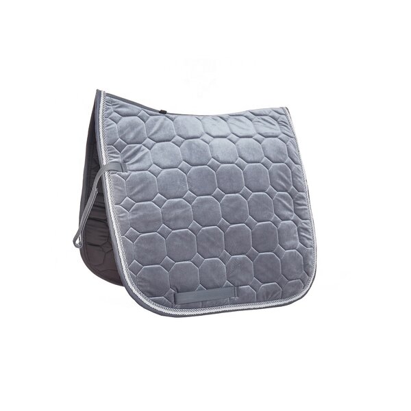 Satin Cloth Saddle Pad Supplier - Cheap Custom Made Dressage Velvet Grey