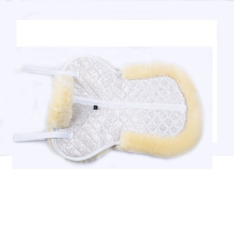 Velvet Half Saddle Pad Factory - Custom Made White Numnah Sheep Skin Bareback