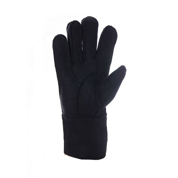 Horse Riding Gloves Supplier - Grey Sheepskin Mitten Navy Blue Set