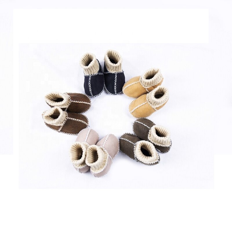 Lambskin Baby Shoes Supplier - Handmade Real Fur Infant Booties 0-1Years