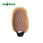 Horse Grooming Kit Factory - Custom Made Brown Sheepskin Saddle Gloves