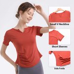Pilates T-Shirt Manufacturer - OEM/ODM High Quality Quick-Dry Small V-Neck