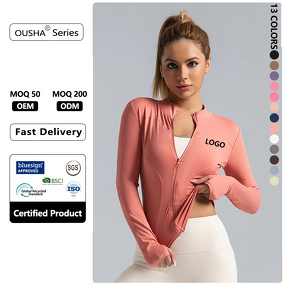 Women's Gym Coat Manufacturer - OEM Custom Long Sleeves Yoga Sports