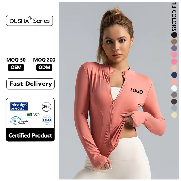 Women's Gym Coat Manufacturer - OEM Custom Long Sleeves Yoga Sports