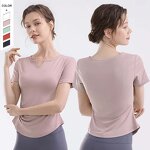 Pilates T-Shirt Manufacturer - OEM/ODM High Quality Quick-Dry Small V-Neck
