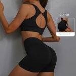 Yoga Set Manufacturer - OEM Custom Women Hollow Back Vest Shorts