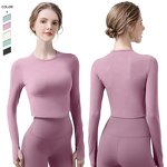 Yoga Top Manufacturer - OEM/ODM Women's Seamless Long Sleeve Round