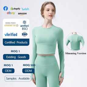 Yoga Top Manufacturer - OEM/ODM Women's Seamless Long Sleeve Round