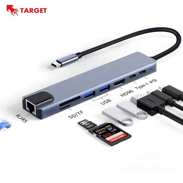 USB C Hub Manufacturer - 8in1 Thunderbolt 3 Docking Station for Macbook iPad