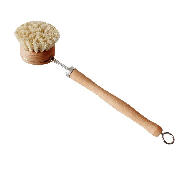Kitchen Cleaning Brush Manufacturer - OEM Custom Sisal Hemp Wooden Long Handle