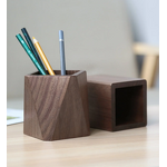 Wood Pen Holder Manufacturer - OEM Custom Walnut Wood Square Executive Desktop