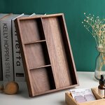 Desktop Organizer Tray Manufacturer - OEM Custom Premium Black Walnut Wood