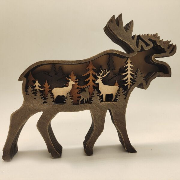 3D Carving Ornaments Manufacturer - OEM Custom Elk Animals Home Decoration