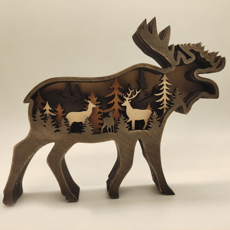 3D Carving Ornaments Manufacturer - OEM Custom Elk Animals Home Decoration