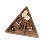 Ring Holder Dish Manufacturer - OEM Custom Walnut Wood Triangle Desk Organizer