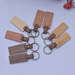 Leather Keychains Manufacturer - OEM Custom Walnut Wood Key Rings