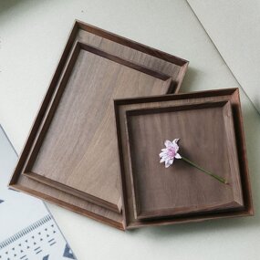 Wood Trays Manufacturer - OEM Custom High Quality Black Walnut Square
