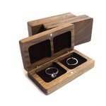 Engagement Ring Box Manufacturer - OEM Custom Rectangle Black Walnut Wood