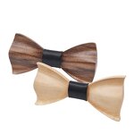 Wood Bow Tie Manufacturer - OEM Custom Decoration Sharp Corners Butterfly Knot